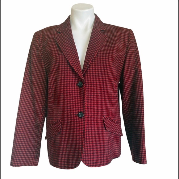 PENDLETON Buffalo Check Wool Single Breasted Blazer Size 12 - Picture 1 of 6